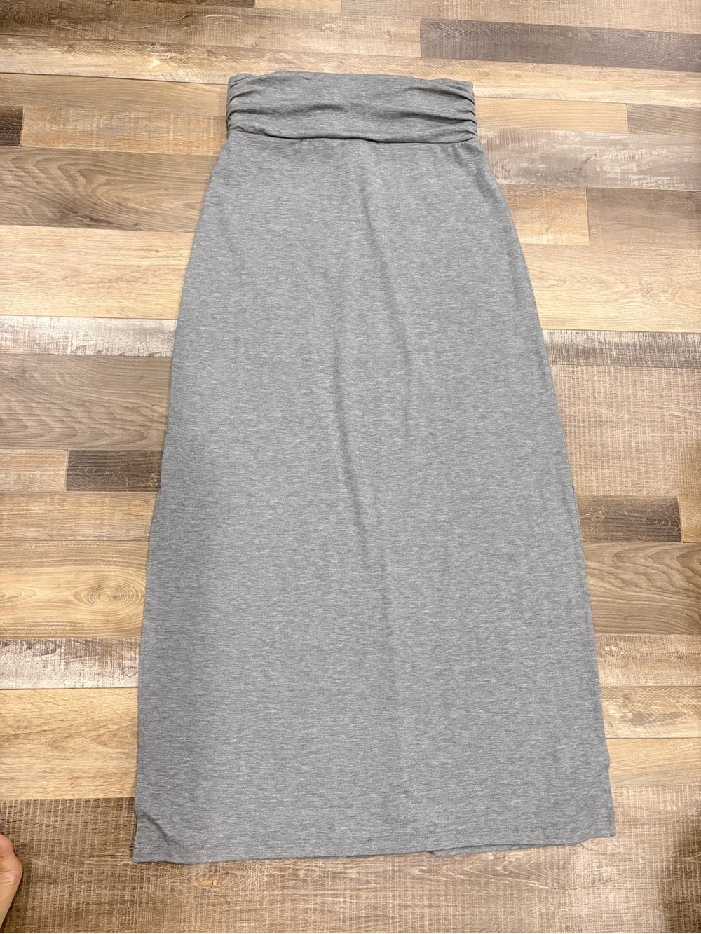 Merona Grey Fold-Over Waist Maxi Skirt